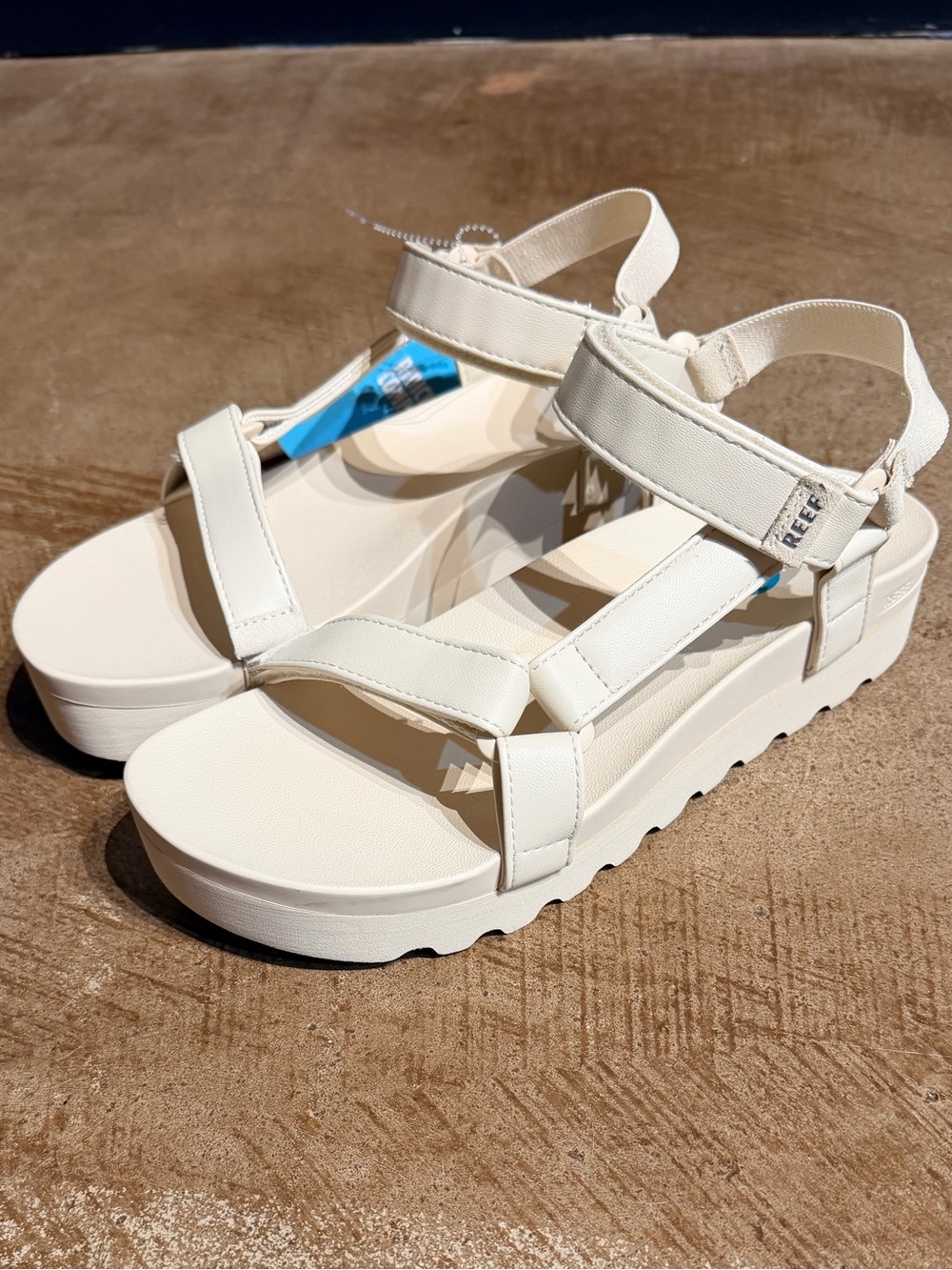 Reef Cream Platform Sandals